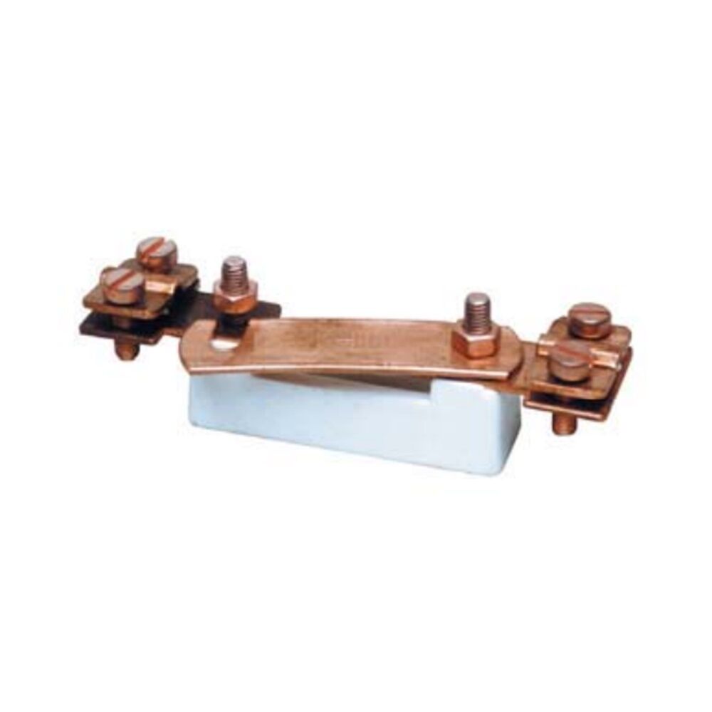 Sezionatore per terre con basetta in plastica e bulloni inox ramati 30 x 120 x 40 mm. - SEM 0301