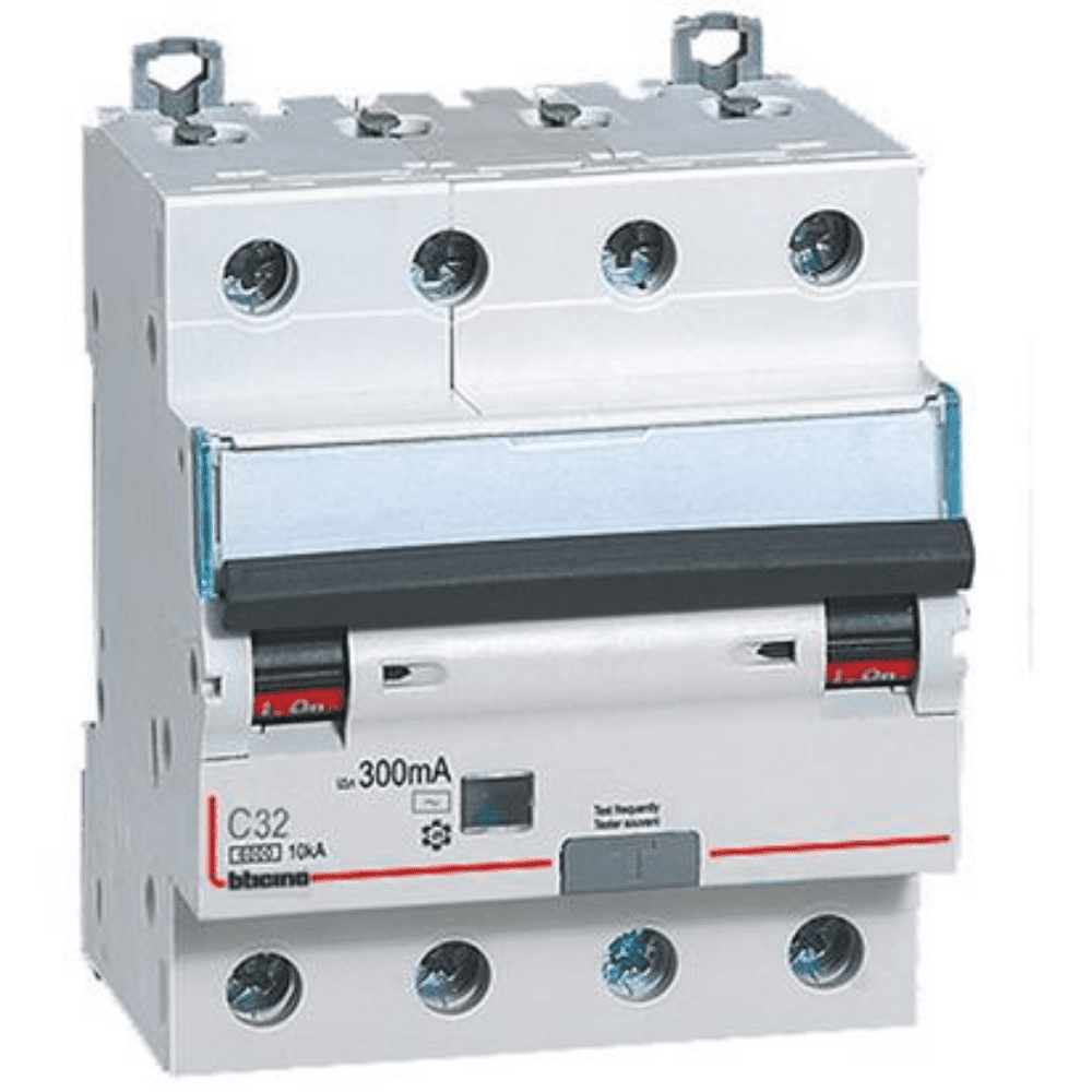 BTDIN60 - INTERRUTTORE MAGNETOTERMICO DIFFERENZIALE AC 4P 32A 6KA 300MA - BTICINO LEGRAND GN8844AC32